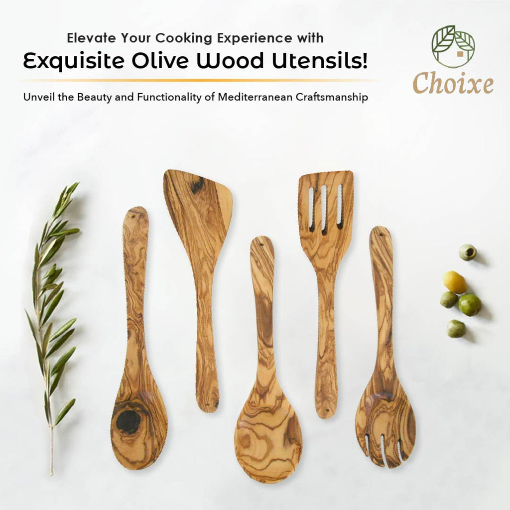 Olive Wood Kitchen Servers, Set of 5