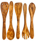 Olive Wood Kitchen Servers, Set of 5